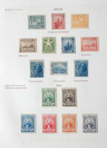 Republic of Hawai‘i Stamps. Collection: Thrum Collection Call Number: ox 1 6381 #7, pg. 9. Image from Bishop Museum Archives, Honolulu, Hawaii. Images are not to be re-used without permission.