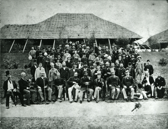 King Kalākaua (seated, center) in Hong Kong during trip around the world, 1881. Call Number: People. Kalākaua, folder 3. Artifact Number: CP_58960 Image from Bishop Museum Archives, Honolulu, Hawaii. Images are not to be re-used without permission.