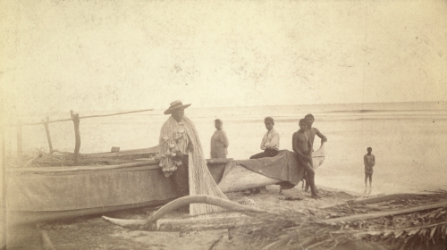 ca. 1890 Collection: General Photograph Collection Call Number: E.C. Hawaiian. Fishing. Surround Net. Artifact Number: SP 201087 Location: Bishop Museum Archives Image from Bishop Museum Archives, Honolulu, Hawaii. Images are not to be re-used without permission.