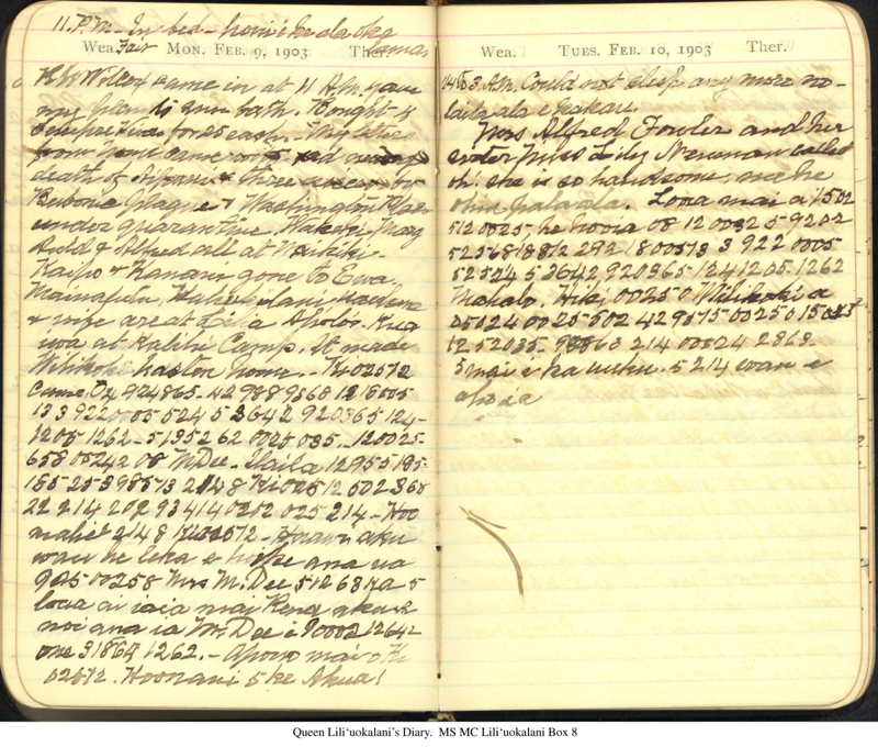 1903 Diary of Queen Liliʻuokalani