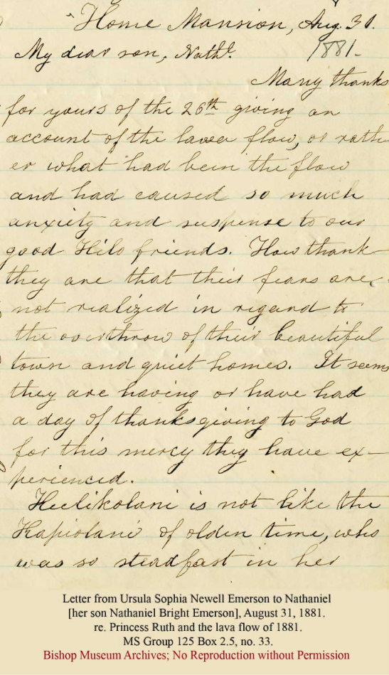 Letter from Ursula Emerson to Nathaniel Emerson