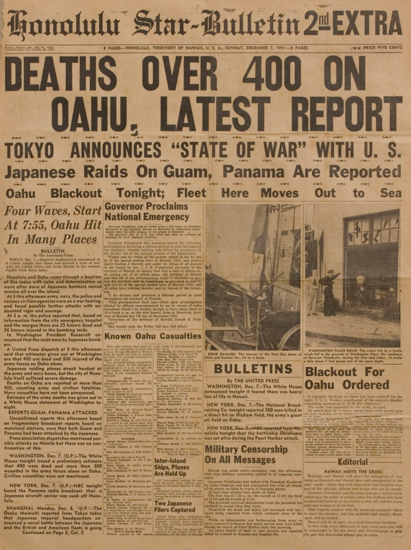 4 WWII newspaper front covers
