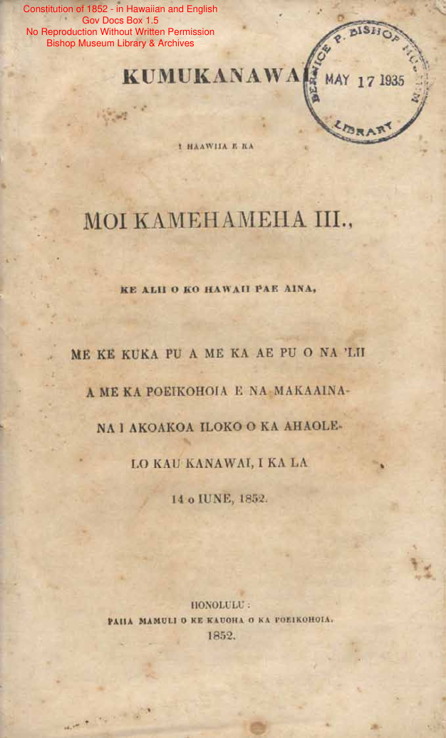 The Constitution of 1852
