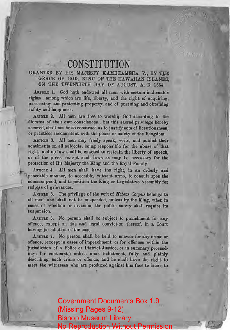 The Constitution of 1864