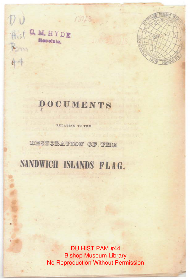 Restoration of the Sandwich Islands Flag
